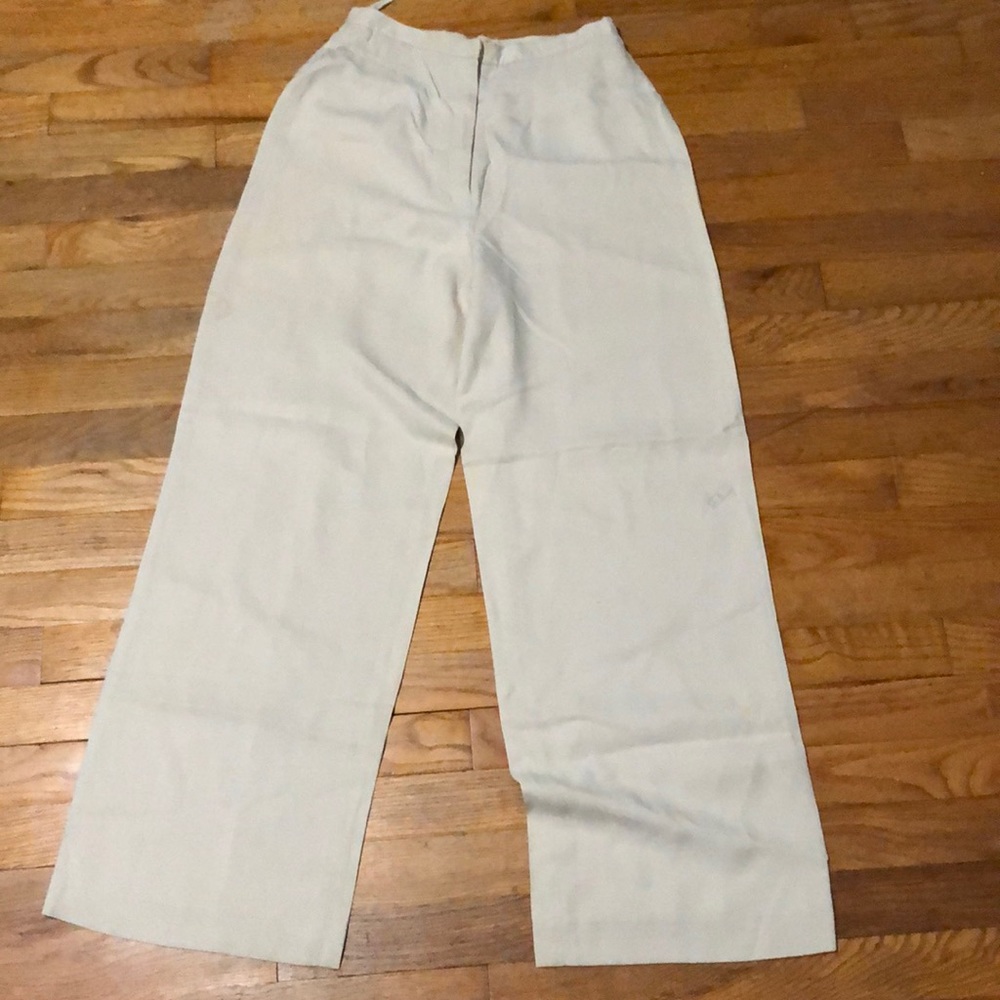 Jcrew vintage beige silk wide leg trouser, size 4